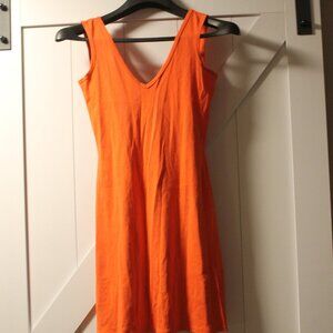 VICTORIA SECRET TEE SHOP V NECK ORANGE MINI TANK DRESS S EUC